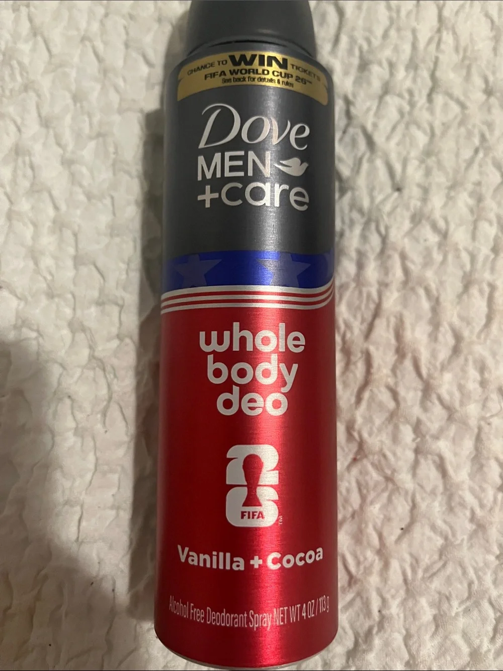NWT Dove Men Whole Body Spray Deodorant Vanilla and Cocoa